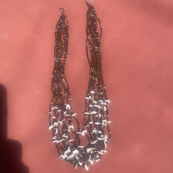 Native American handmade fetish necklace shell l heishi seed beads Apache Navajo - Picture 5 of 14